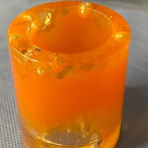 Orange creamsicle resin shot glass